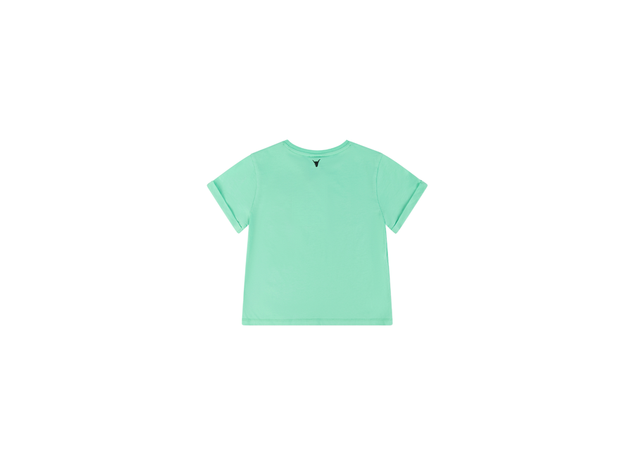 Knitted  T-Shirt Chest Pocket Soft Mint