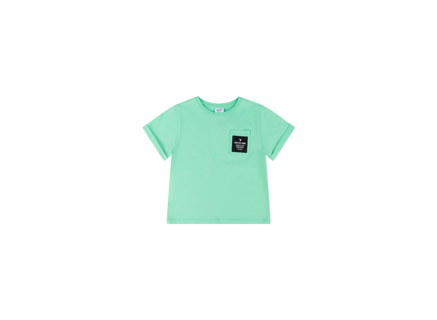 Knitted  T-Shirt Chest Pocket Soft Mint