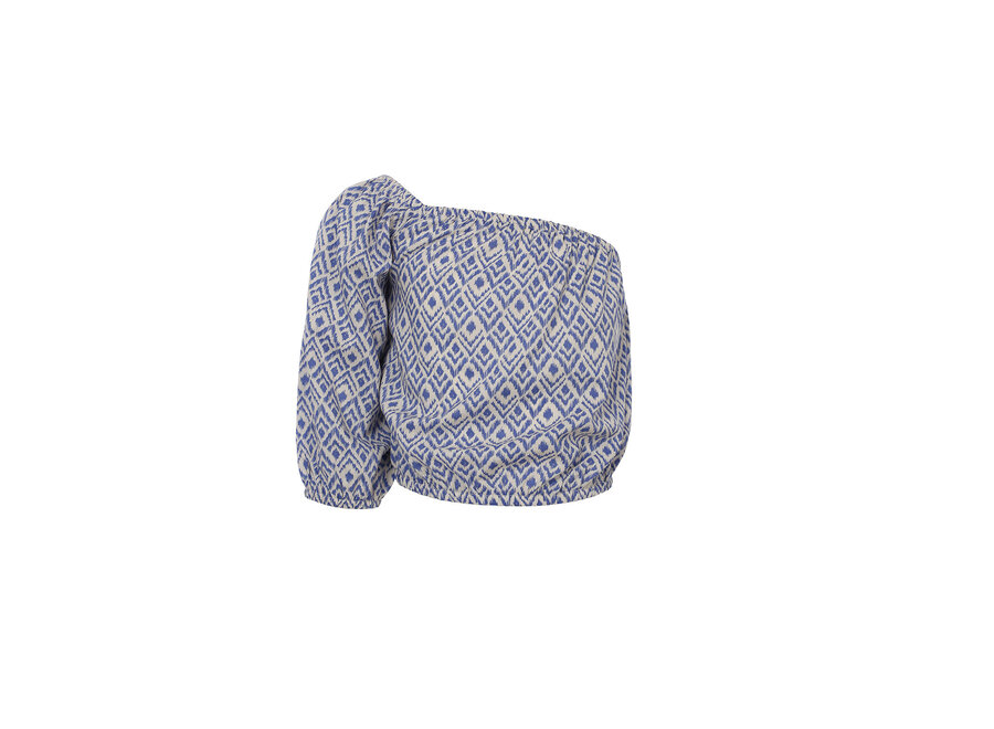 10Sixteen Blouse Top Blue Ikat