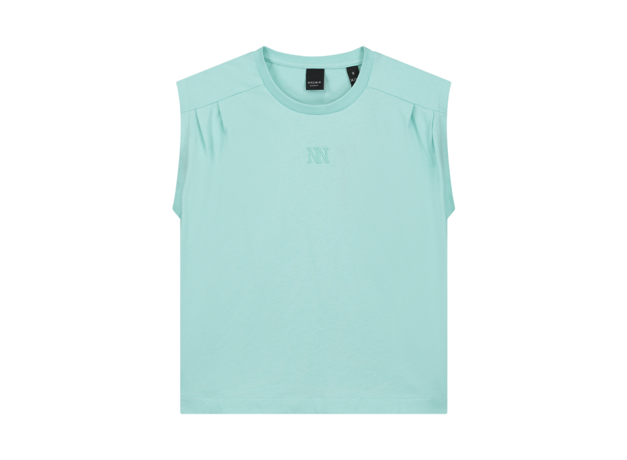 Pleat T-Shirt Ocean Mint