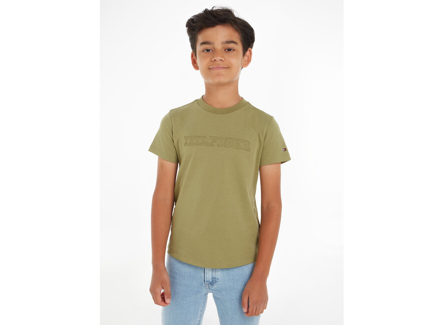 Debossed Monotype Tee Faded Olive