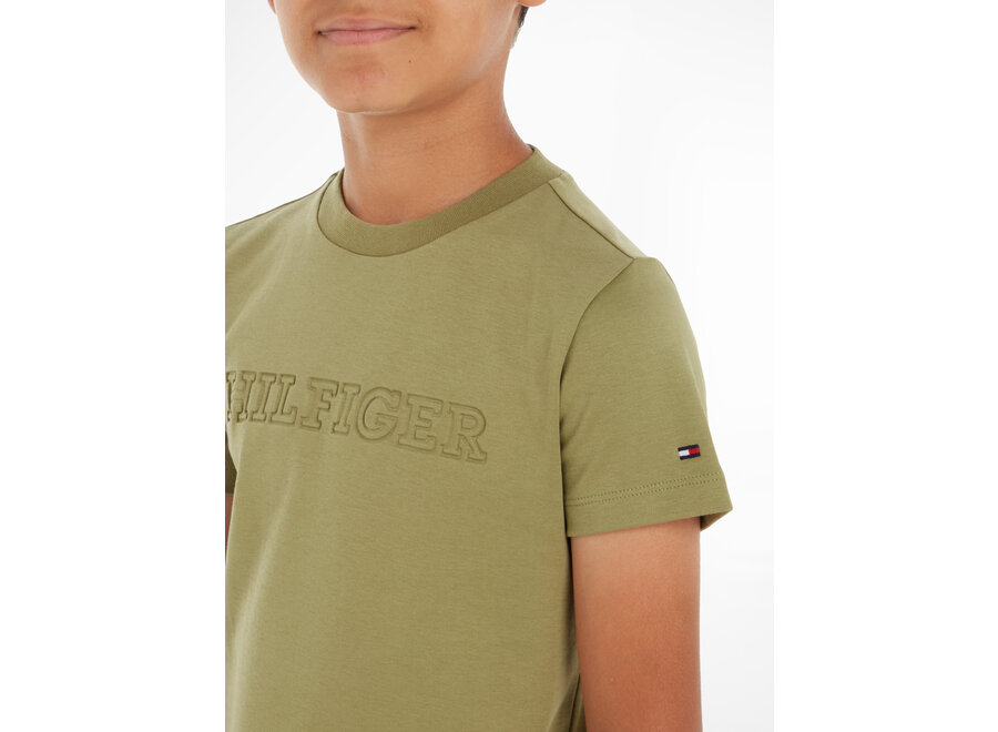 Debossed Monotype Tee Faded Olive