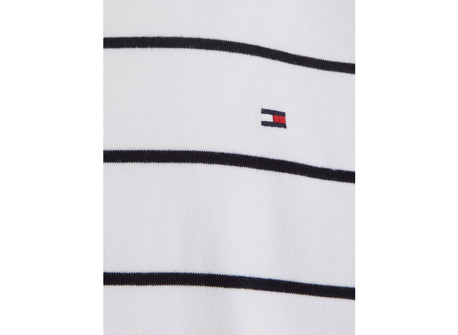 Stripe Tee S/S White Base/Blue Stripe