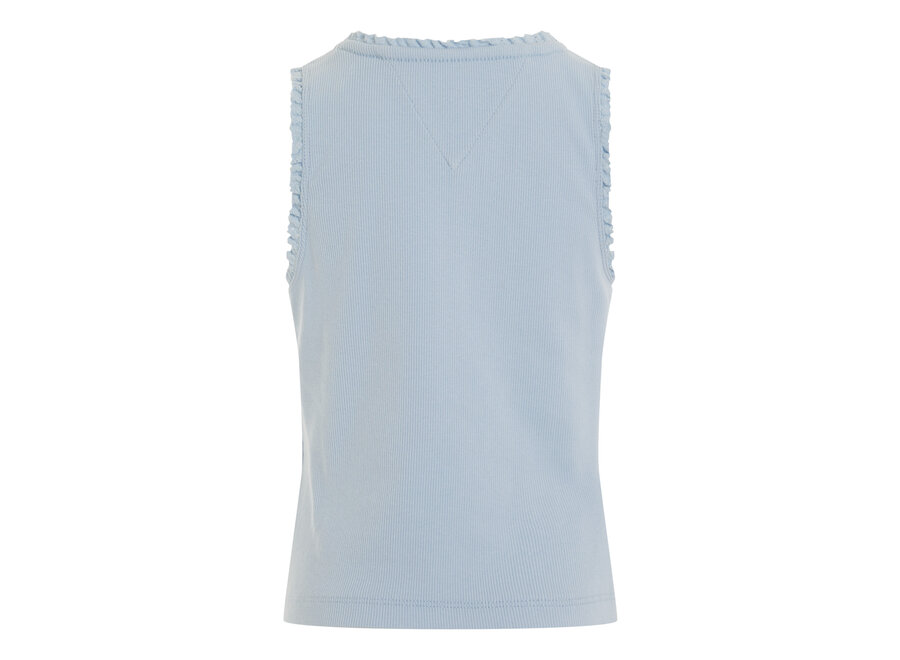 Essential Rib Lace Top Breezy Blue