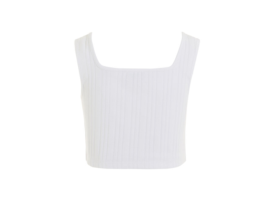 Monotype Rib Knit Top White