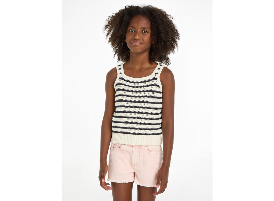 Stripe Chrochet Top Calico/Desert Sky