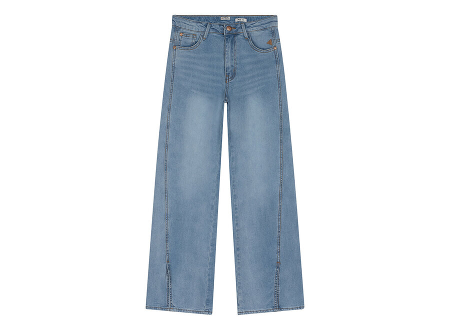 Blue Fancy Joy Wide Fit Damaged Medium Denim