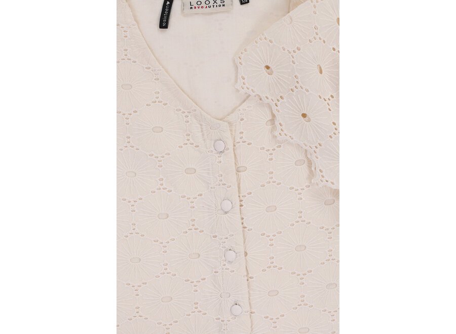 10Sixteen Broidery Blouse Top Creamy
