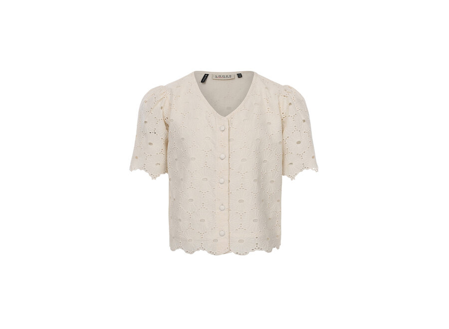 10Sixteen Broidery Blouse Top Creamy