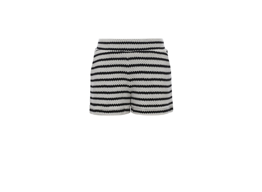10Sixteen Striped Knit Shorts Black and White