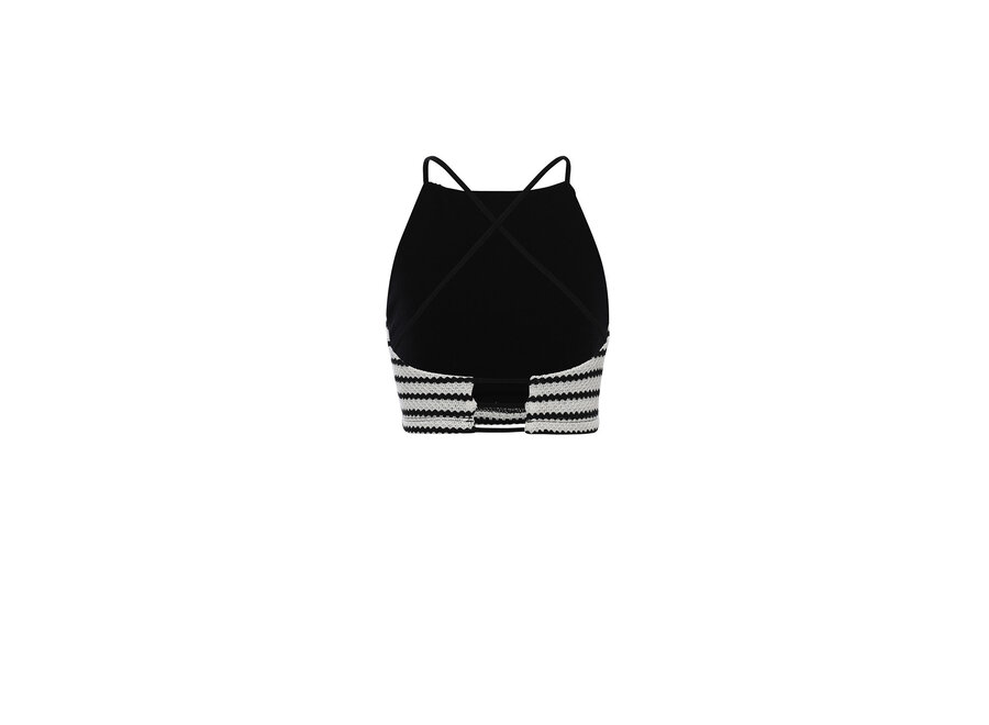 10Sixteen Striped Knit Top Black and White
