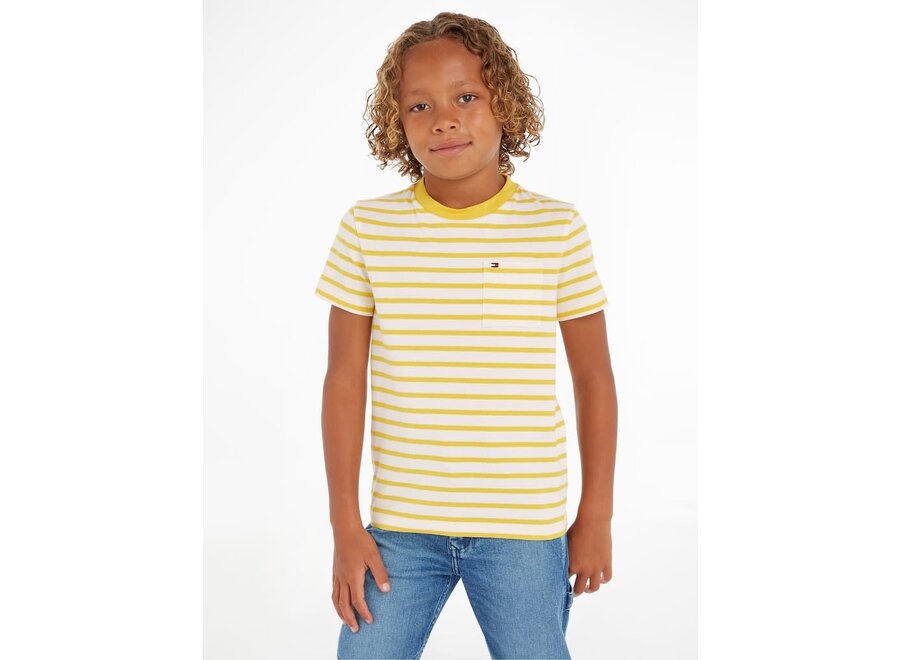 Breton Pocket Stripe Tee Yellow Stripe