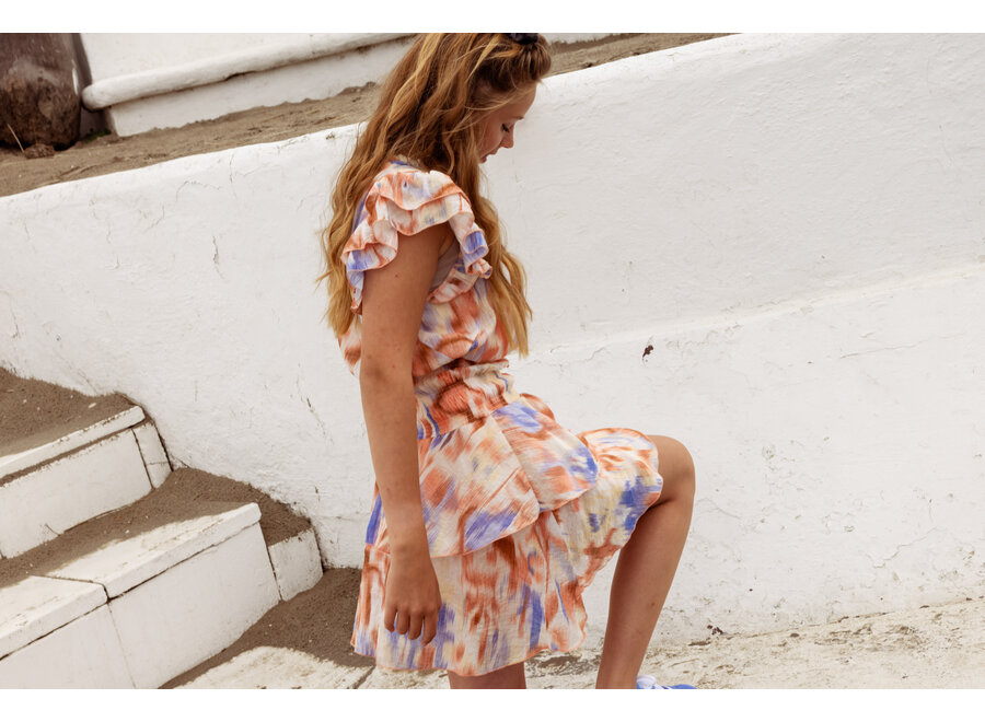 Short Cassi Blurry Peach Melba