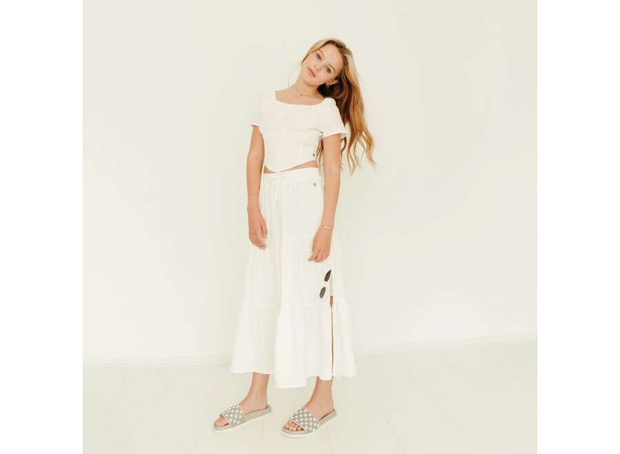 Niki Midi Skirt Bright White