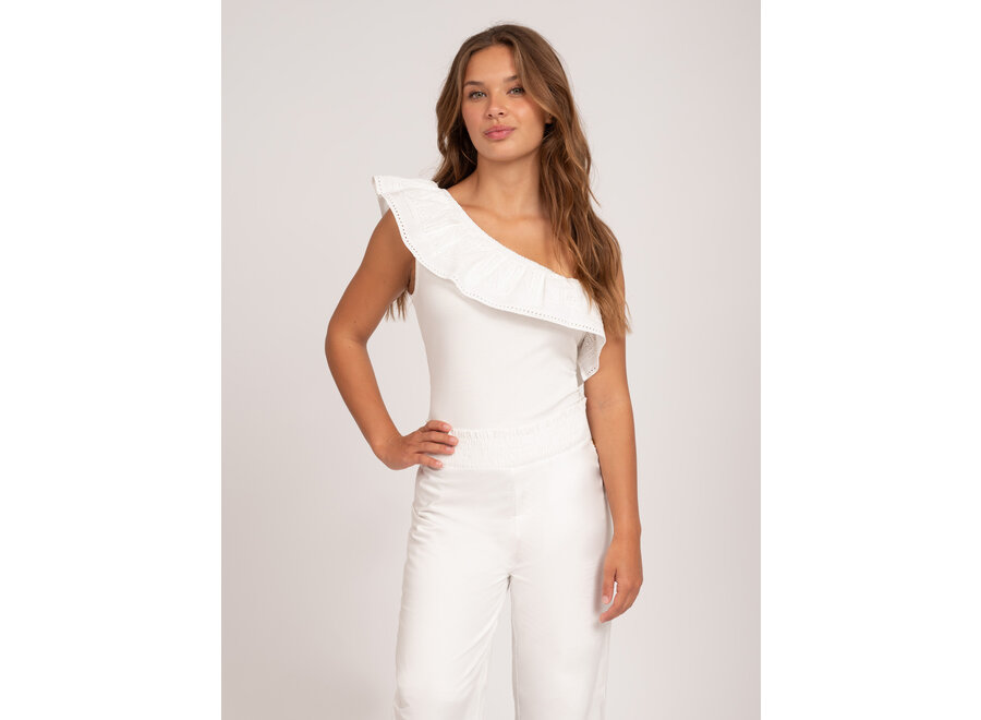 Shanti One Shoulder Top Off White