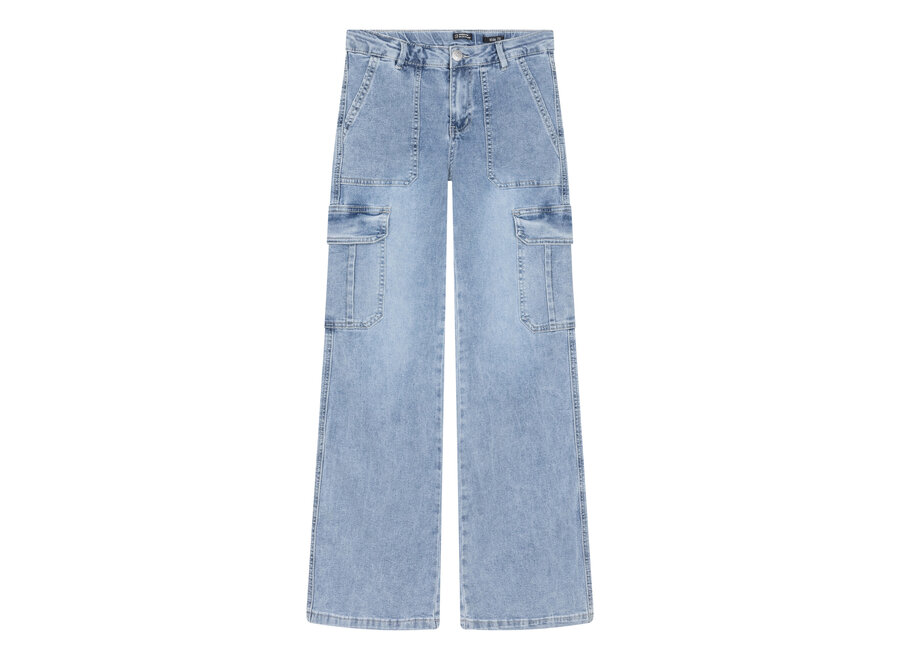 Cargo Denim Wide Fit Light Denim Blue