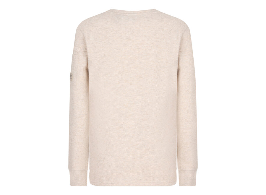 T-Shirt LS Pique Indian Sand Melange