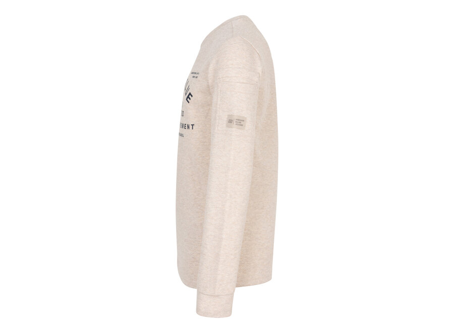 T-Shirt LS Pique Indian Sand Melange