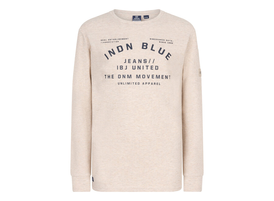 T-Shirt LS Pique Indian Sand Melange