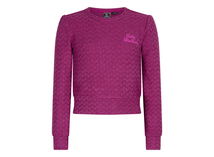 T-shirt LS Structure Berry Pink