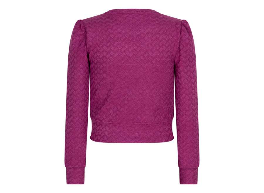 T-shirt LS Structure Berry Pink
