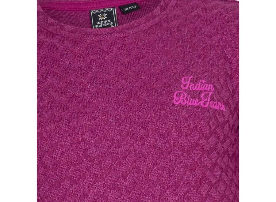 T-shirt LS Structure Berry Pink