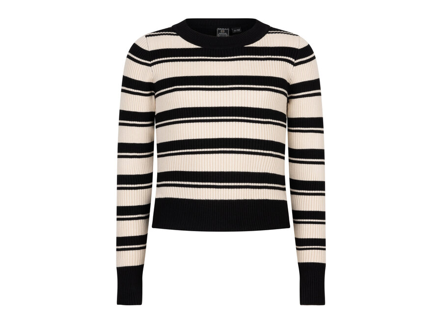 Striped Knitwear Cropped  Black
