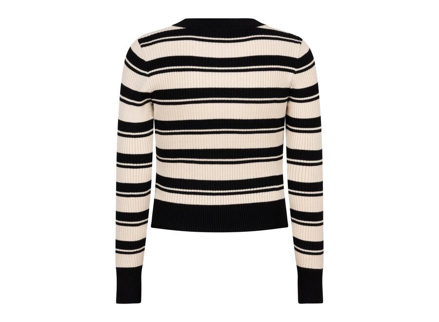 Striped Knitwear Cropped Black