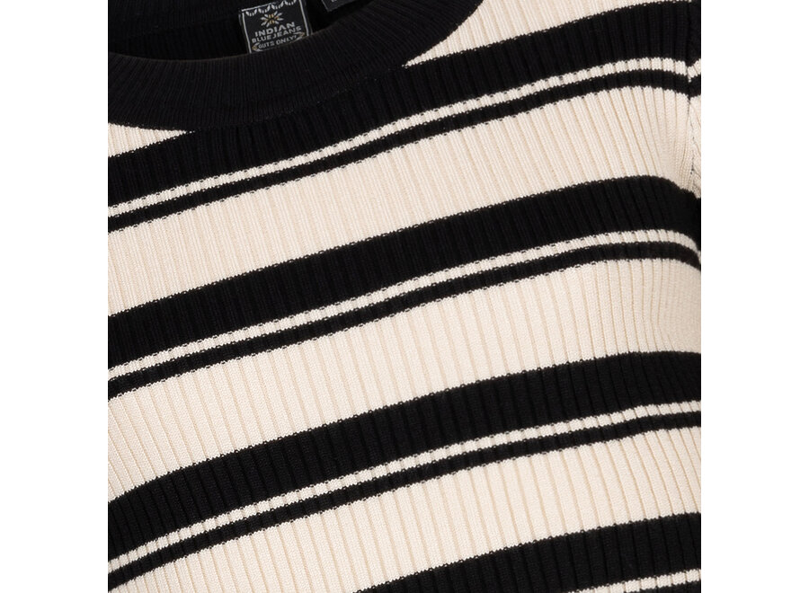 Striped Knitwear Cropped Black