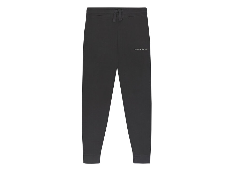 Script Embroidered Sweatpant Gunmetal