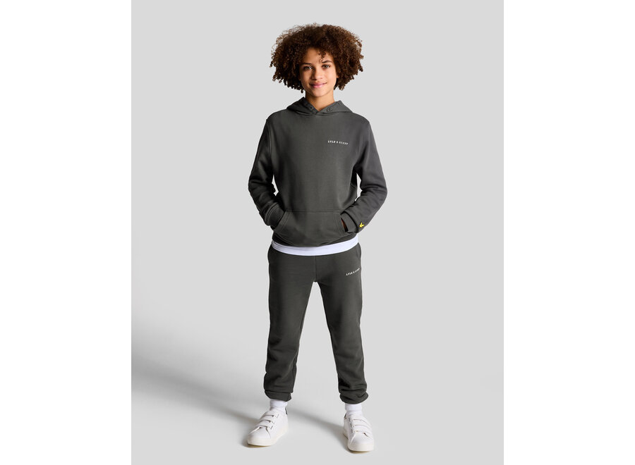 Script Embroidered Sweatpant Gunmetal