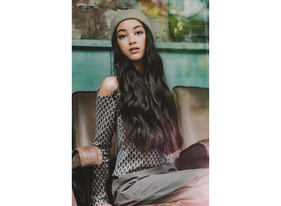 10sixteen Open Shoulder Top Graphic