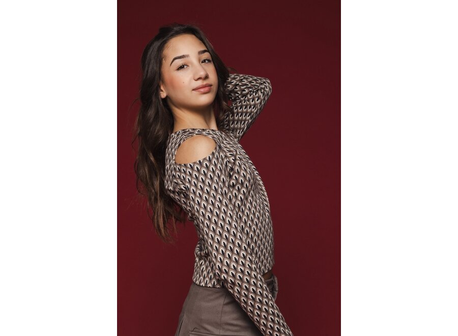 10sixteen Open Shoulder Top Graphic