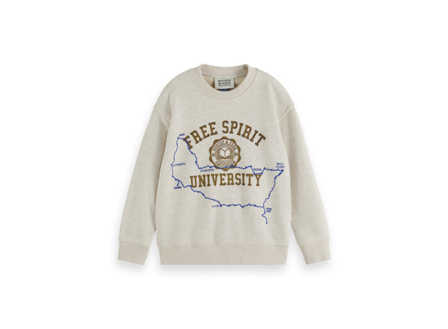 Regular-Fit Logo Carrier Crew Medium Grey