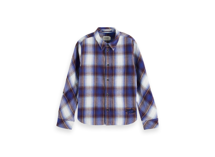 Regular-Fit Yarn-Dyed Checked Flannel Shirt White/Pastel