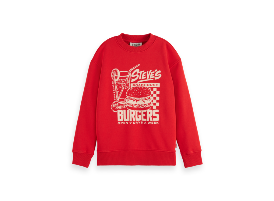 Regular-Fit Artwork Crewneck Medium Red