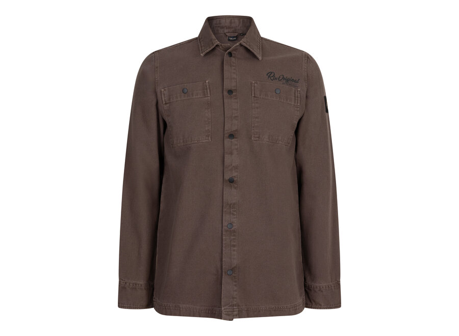 Shirt Jacket washed Canvas Ash Brown