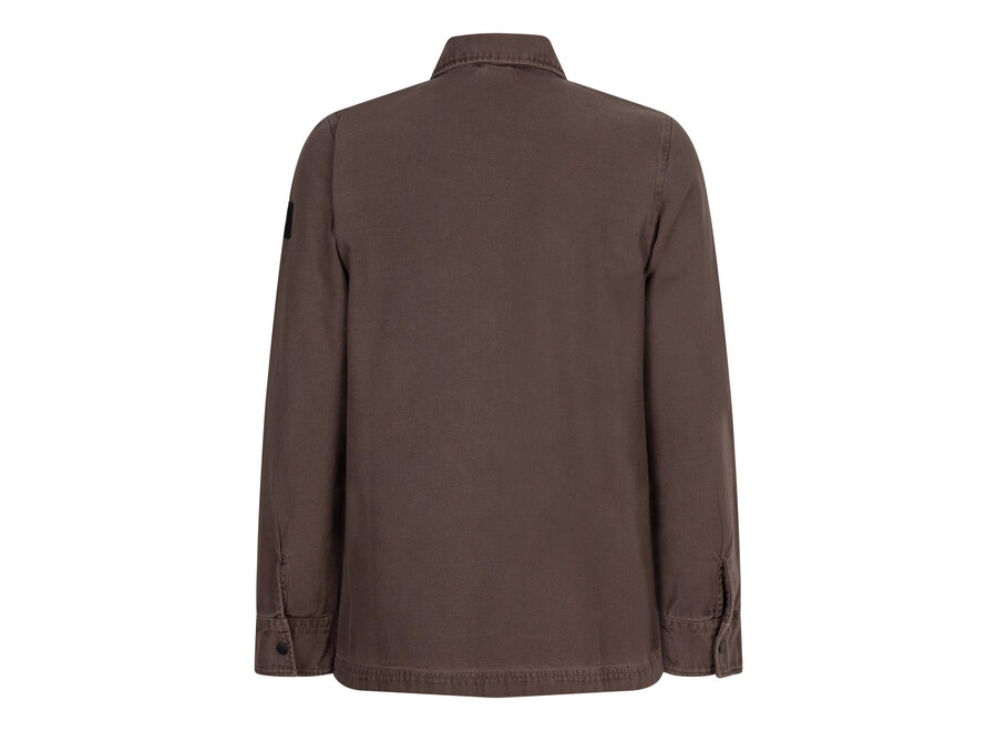 Shirt Jacket washed Canvas Ash Brown