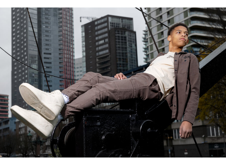 Shirt Jacket washed Canvas Ash Brown