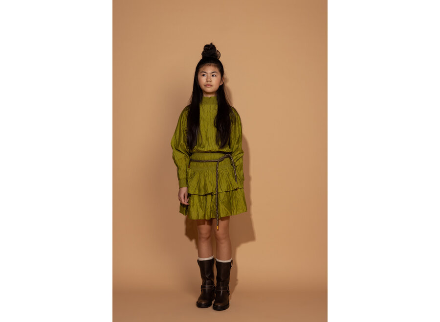 Dress Phyllis Jacquard Vis Mossgreen