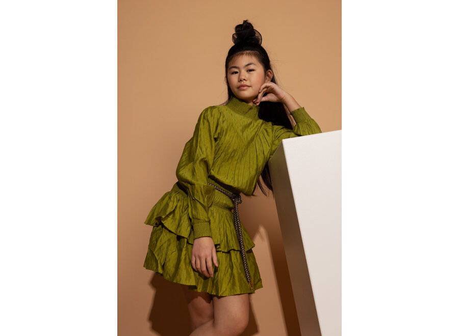 Dress Phyllis Jacquard Vis Mossgreen