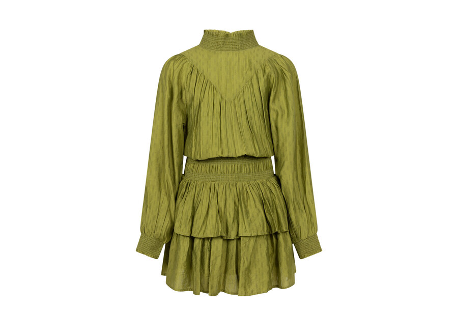 Dress Phyllis Jacquard Vis Mossgreen