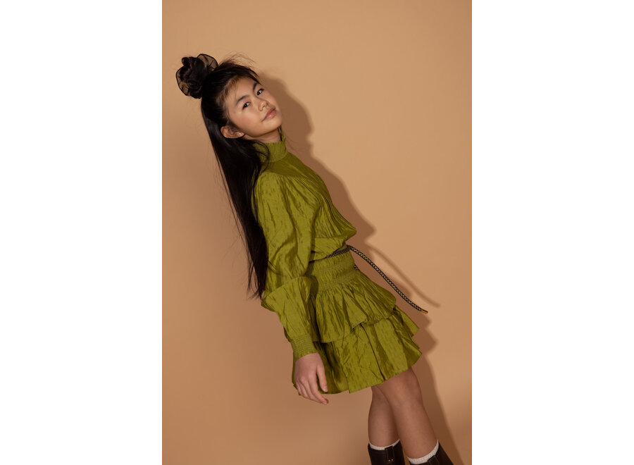 Dress Phyllis Jacquard Vis Mossgreen