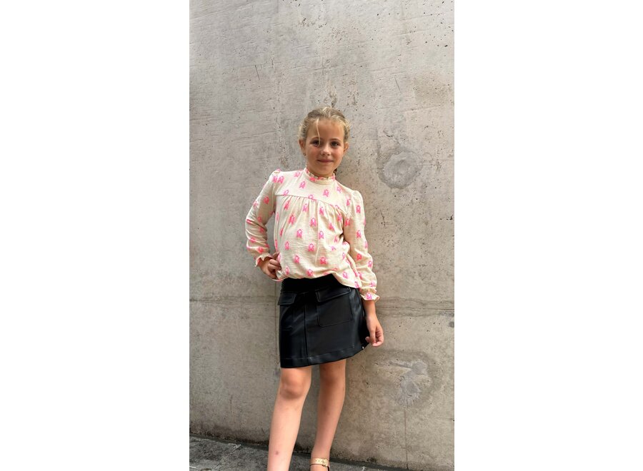 Vegan Leather Cargo Skirt Black