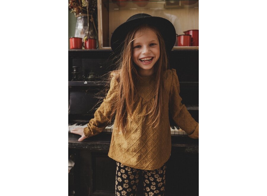 Little lace top wide Ochre yellow