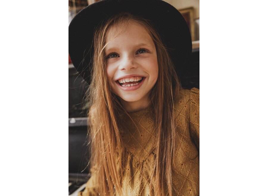 Little lace top wide Ochre yellow