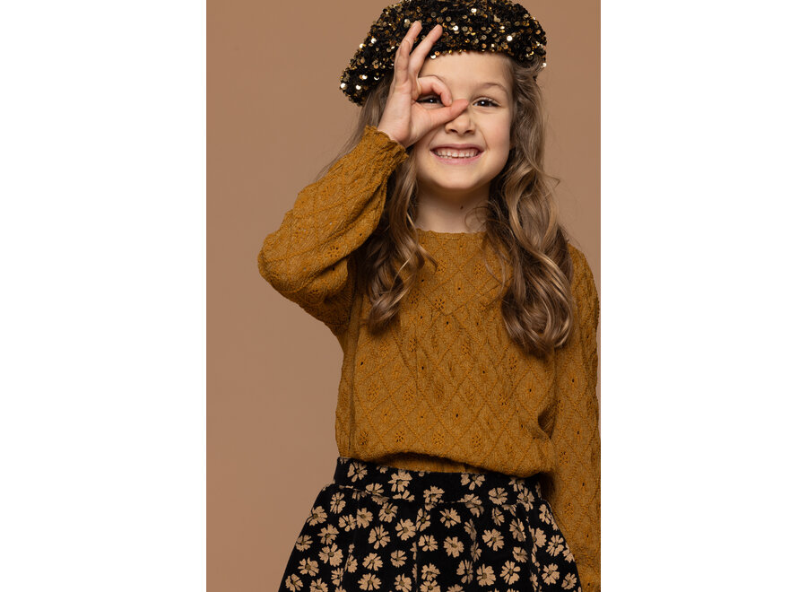 Little lace top wide Ochre yellow
