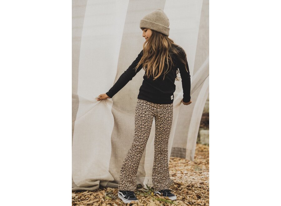 Little printed flare pants Love message