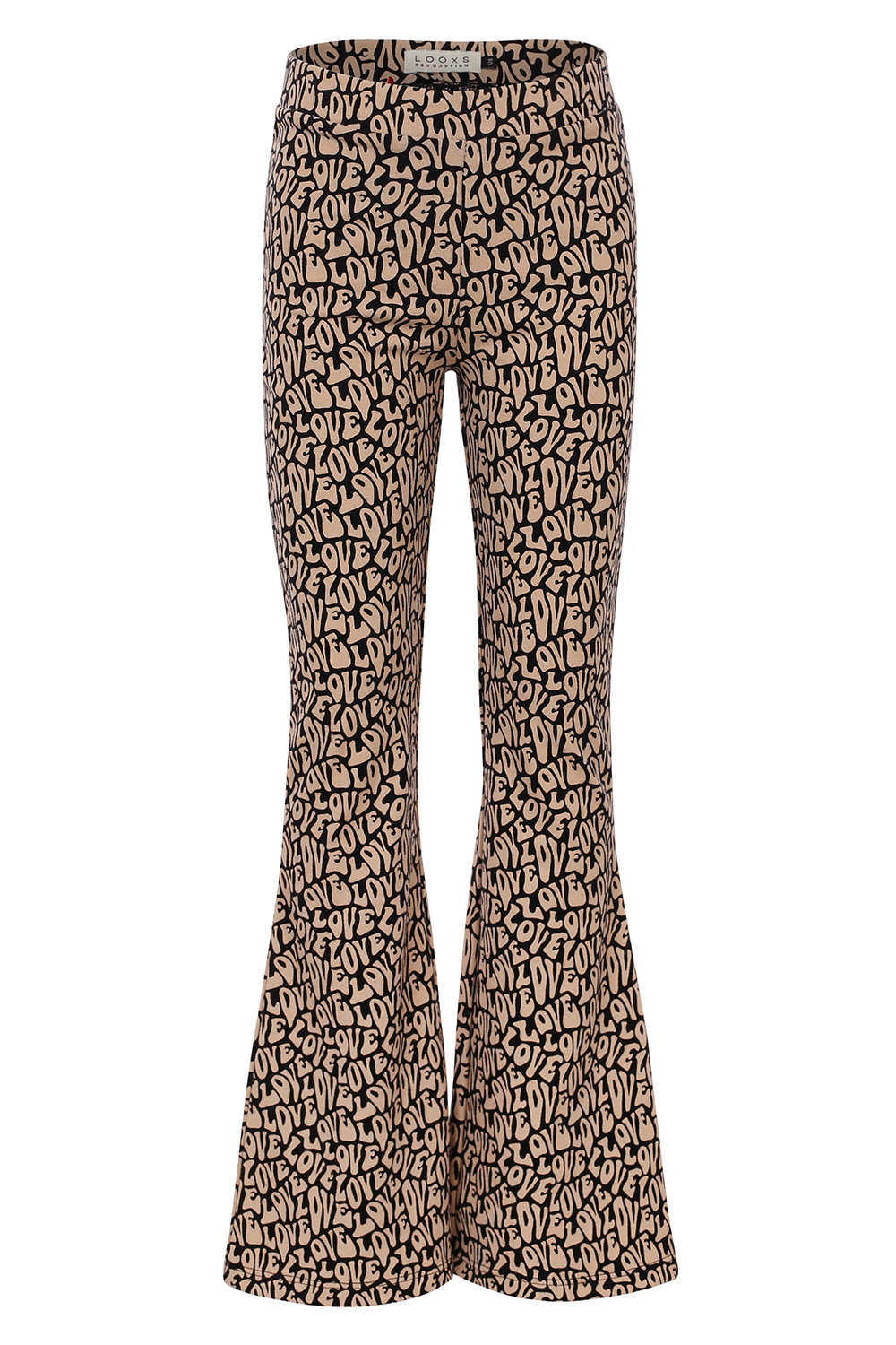 Little printed flare pants Love message