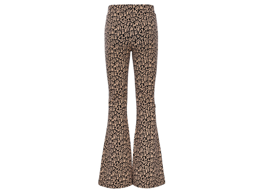 Little printed flare pants Love message